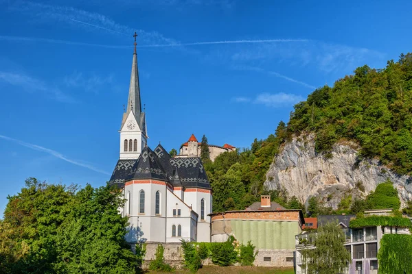 Slovenya Bled Deki Martin Kilisesi 1905 Ten Neo Gotik Kilise — Stok fotoğraf
