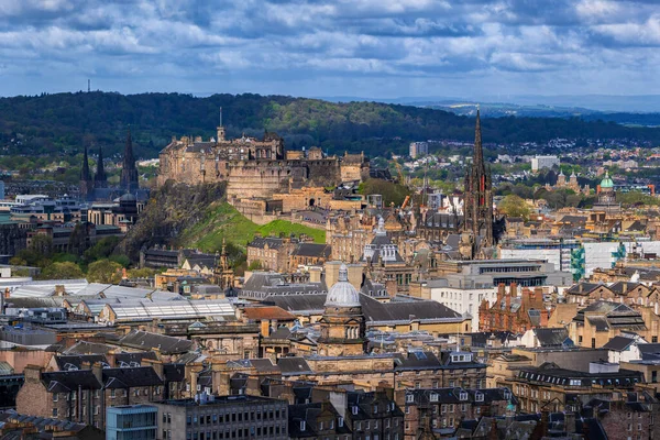 Ngiltere Nin Başkenti Skoçya Nın Eski Şehir Edinburgh Şatosu Ile — Stok fotoğraf