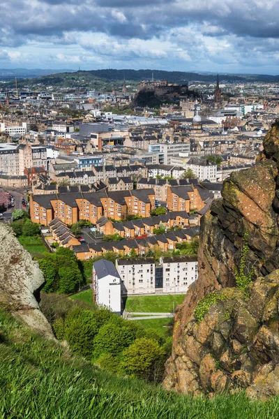 Miasto Edynburg Szkocji Wielka Brytania Malowniczy Lothiański Pejzaż Urwiska Salisbury — Zdjęcie stockowe