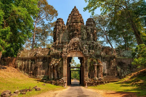 Overwinningspoort Thvear Chey Naar Angkor Thom Nokor Thom Grote Stad — Stockfoto
