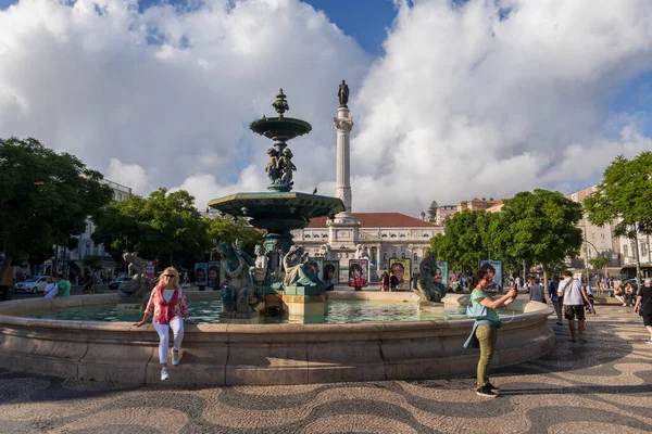 Lissabon Portugal Oktober 2023 Rossioplein Het Centrum Van Stad Met — Stockfoto