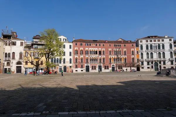 Wenecja Włochy Marca 2024 Plac Miejski Campo San Polo Pałacem Obraz Stockowy