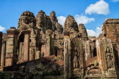 The Bayon Temple in Angkor Thom complex, the Great City of the Khmer empire, Siem Reap, Cambodia. Mahayana Buddhist temple built at the behest of Jayavarman VII, dating back to the 12th century. clipart