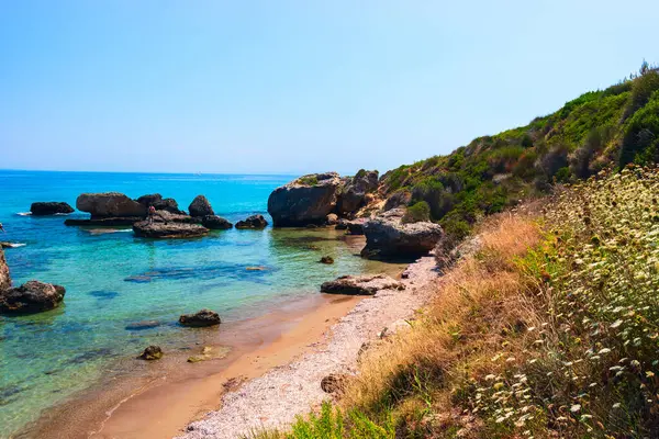 stock image Beautiful sunny view of one of the Zakynthos Porto Zorro beaches, Greece