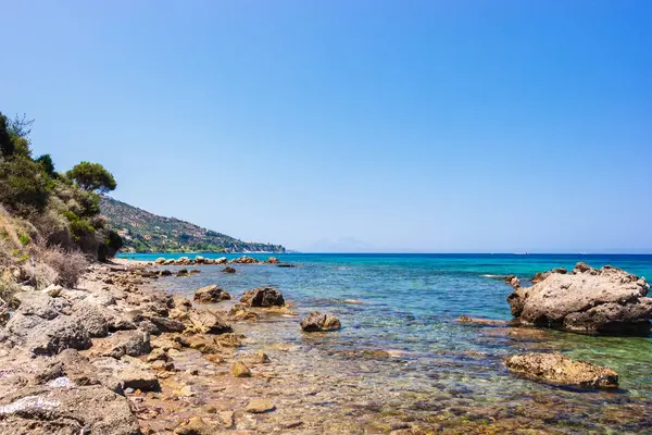 stock image Beautiful sunny view of one of the Zakynthos Porto Zorro beaches, Greece