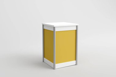 Promotion counter, Retail Trade Stand Isolated on the white background. MockUp Template For Your Design. 3d illustration.