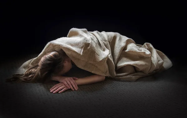 Νέοι Biblic Μοναχικός Κουρασμένος Χαθεί Αποτύχει Ενοχή Θρηνούν Θλίψη Διάθεση — Φωτογραφία Αρχείου