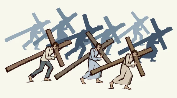 Antique Seigneur Sauveur Ours Grande Âme Crucif Dur Souffrir Gagner — Image vectorielle