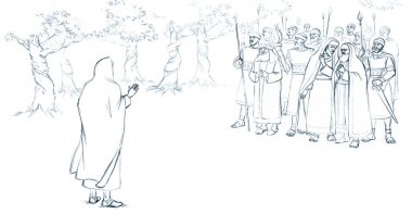 Kutsal Tanrı, erkek, insan, Yahudi, Tanrı inancı ödünç verdi. Karanlık gece, ölüm tuzağı sahnesini çeker. El yapımı İsrail zırh ordusu günahkar kalabalık şefi gel ve öldür Kurtarıcı Mahkeme Günah eskizini çiz Yahudi İncil sanatı
