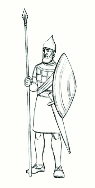 Persia Century Age Royal Male King David God Hero Stand — Foto de Stock