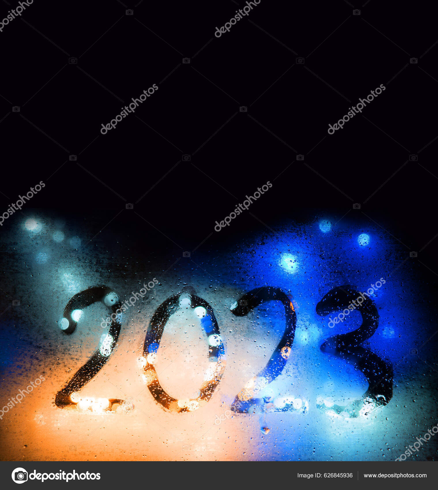 Closeup Rainy Freeze Big View Blue Color Hand Draw Glare Stock Photo by ...