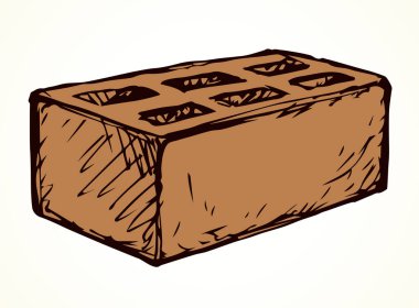 Yeni şirin bekar evi, kahverengi tuğlalı diy. Serbest karalama siyah çizgisel kalem el tasarım konsepti nesne amblemi sanat karalama gravür yazdırma biçimi. Yakın görünüm ışık kağıdı metin alanı arkaplanı