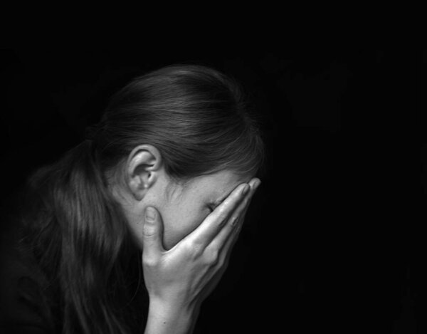 Young adult tired lost fail guilt life bad mourn grief mood face hid arm feel weep teen lady ask beg Lord faith hope. Poor sick mental drama guilty fear sin ill pain hurt drug shame old night tragedy