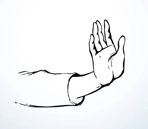 Close View Cool Girl Body Five Finger Finger Signal Idea — Διανυσματικό Αρχείο