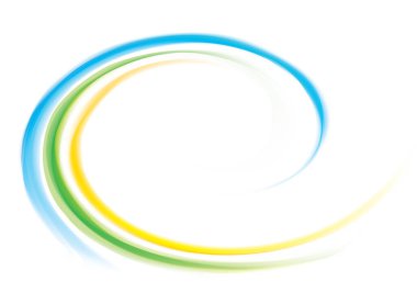 Canlı çok renkli parlak yaratıcı eddy Festivali mutlu yüzeyine püskürtme sakinleştirmek yüzük kıvrılmış. Sarı, yeşil, mavi gam çizgili. Closeup görünümü metin parlayan beyaz Merkezi için yer ile