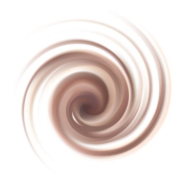 Hafif renk kıvrımlı kıvrımlı kıvrımlı kıvrımlı grafik çizgisi 3d sanat tasarım simgesi. Tatlı nefis ecru volt akışkan, pürüzsüz çikolata sosu yüzeyi parlak süt beyazı alanı