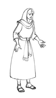 Retro veil shawl scarf dress cloth young east biblic jewish arab lady face stand do not sure don't know sad human face arm no ask shock look. Bible believe old guilty fear awe Israel sketch drawn art