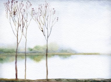 El çizimi parlak boya, bulutlu cennet eskiz kâğıdı arka plan metin alanı. Açık gri renk sakin alacakaranlık tepe bataklık dere tarlası çalı bitkisi duman bulutu okyanus manzarası