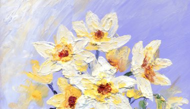 Parlak modern gouache boya pastel eskiz desen görünümü. Canlı el çizimi akrilik botanik tomurcuk sapı bitki posası retro yaratıcı kağıt kanva fırça tebrik kartı tarzı. Turuncu renkli gri gökyüzü sahnesi