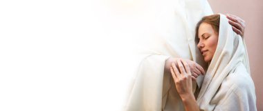 Kutsal aziz kutsal ilahi ışığı, parlak atkıyı, sevimli genç kadın yüzünü kutsa. Kral kurtarıcıya güven. Saadet, ruh, rüya, neşe, kutsal evlilik, lütuf, hayat, baba kolu.