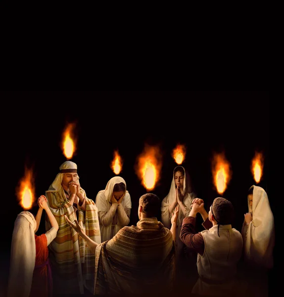Alte Retro Devotionalien Hebräischen Jüdischen Akt Tuch Junge Reine Menschenmädchen — Stockfoto