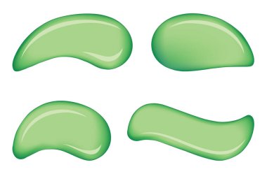 Curvy form gentle pale honeydew color spread enamel dye on white backdrop. Smooth shiny gloss pour sample splodge set design surface. Art wet eco symbol icon. Close-up macro view with space for text