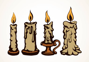 Büyük kağıt alanı metin için ayarlanmış şekil parafin nesnesi eritebilir. Canlı bej renk el çekilmiş sıcak Katedrali parlak logo amblem piktogram afiş tasarımı sanat tarihi doodle çizgi roman tarzı. Closeup makro görünümü