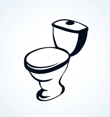 Yeni erişilebilir toilette lav ışık zemin üzerinde izole banyo odasında. Serbest el anahat mürekkep el sanat retro karalama tarzı kalem kağıt üzerinde kabataslak çizilmiş nesne. Katta metin için yer ile görünüm yakın çekim