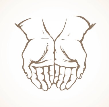 Sin body palmiyesi beyaz kağıt üzerinde metin için övgüye yardımcı olur. Tanrım, konsept çizgisi logosunu göster. Siyah çizilmiş yaşlı keşiş eski sanat karikatür tarzında katlanmış ambleme teşekkür et. Üst görünümü kapat