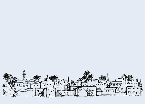 Віці Близькосхідної Антикварної Туреччини Подорожі Орієнтовані Піщані Пальми Пустельні Оазиси — стоковий вектор