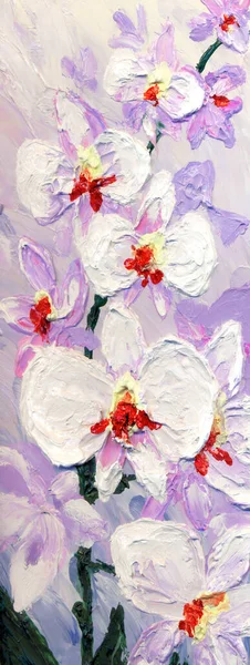 雅致的水粉画着夏美的天空设计 明亮的玫瑰浪漫的手绘丙烯酸蚀刻在浅灰纸上的复古风格 精美的大紫丁香色彩艳丽的芦荟兰花灌木 — 图库照片