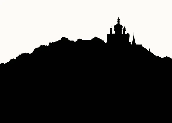 Історичний Вік Осінь Осінь Вулиця Квадратне Місце Каплиця Дзвіниця Купол — стоковий вектор