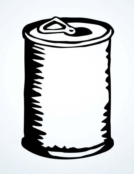 Gros Plan Savoureux Animal Compagnie Manger Sauce Pot Banque Tincan — Image vectorielle