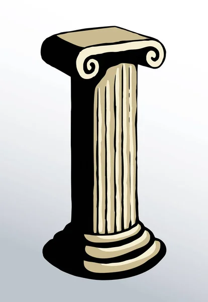 時代の装飾的な大理石のローマ旅行寺院の装飾は パイロンブロック台座ベースの表彰台セットライトウォールビューペーパーテキストスペースの背景を彫刻します アウトライン黒インクペン手描きロゴコンセプトドアアーティストスタイル — ストックベクタ