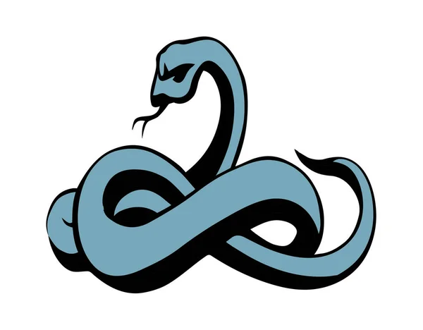 Uma Cobra Assustadora Desenho Vetorial Vista Perto Grande Curva Morte —  Vetores de Stock