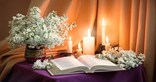 Rustic Pray Psalm Write Love Table Space Card Holy Age — Fotografia de Stock
