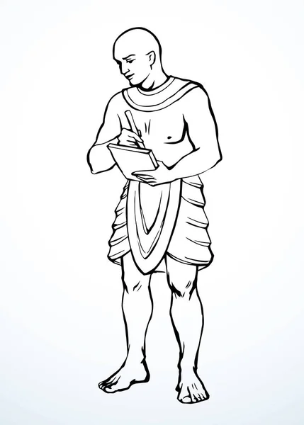 Jeune Adulte Robe Tissu Royal Chauve Garçon Gars Social Prier — Image vectorielle
