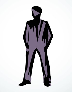 Yetişkin servis elemanı Avatar kol kalçası logo amblemi konsepti. Ana hatları siyah mürekkep kalem eli düz yönetimli bekle ağ ui web tasarımı modern sanat doodle tarzı beyaz kağıt metin alanı