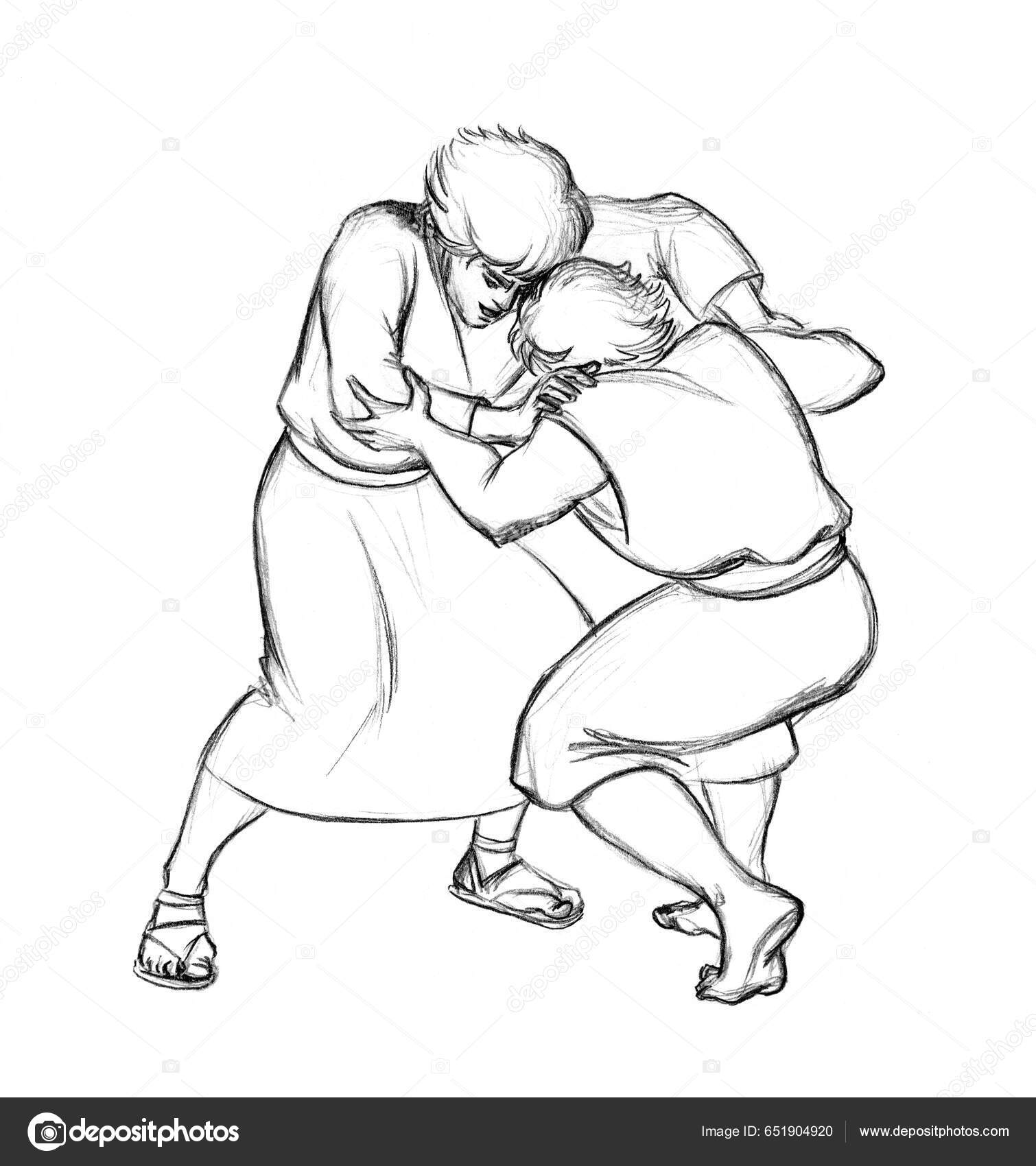 Bravo Judeu Humano Menino Braço Competir Ganhar Guerra Deus Herói  Ilustração de ©Marinka #651904920, image size:1510x1700