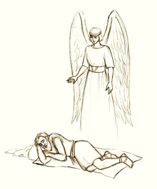 Geçmişe dönük zavallı Yahudi, baba oğul dua eden, doğum yapan, dünyayı gezen, yer taşı kara beyaz gökyüzü mesaj uzayı. Doğu Arap kumaşı. Kalem el çizilmiş. Yüce Tanrım konuş.