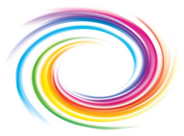 Modern eddy festival happy surfac vivid multi color range glossy curly dizzy shape border center spray ripple ring. Closeup view text space light glow white wash whirlwind symbol sign icon logo design