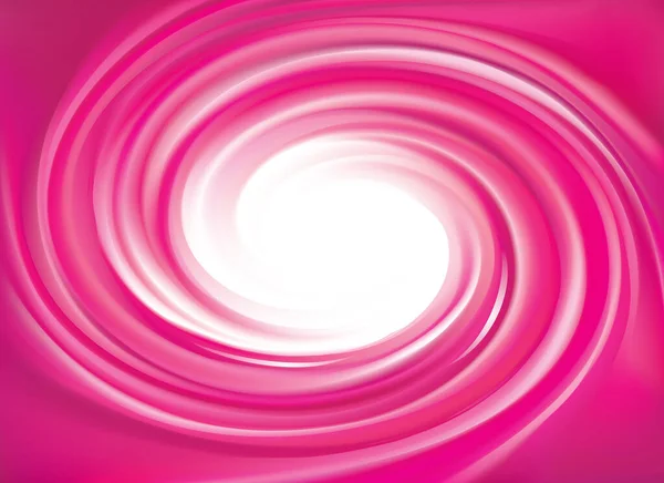 光滑的径向波纹曲线背景 旋流涡流混合鸡尾酒液生动的玫瑰色 糖浆表面与空间为文本在发光白色中心 紫果冻多汁红水果醋栗 — 图库矢量图片