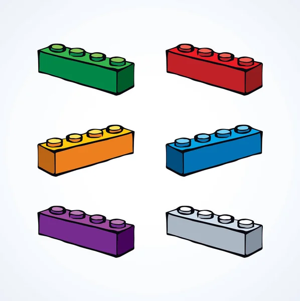 Close Vibrant Big Flat Building Constructor Puzzle Fix Kit Set — Image vectorielle