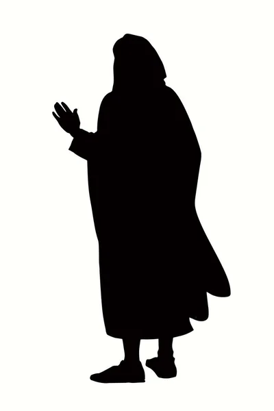 Старий Вік Біла Людська Віра Монах Священик Піднімає Знак Ікони — стоковий вектор