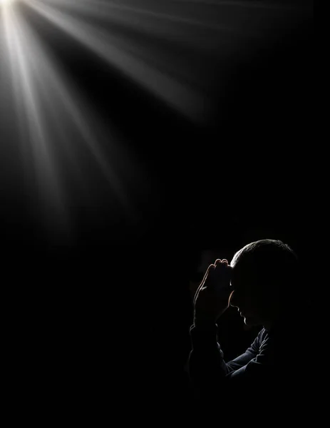 Dramático Ortodoxo Evangélico Batista Piedoso Solitário Estresse Luto Adolescente Cara — Fotografia de Stock