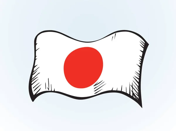 Флаг Японии Значок Векторного Рисунка — стоковый вектор