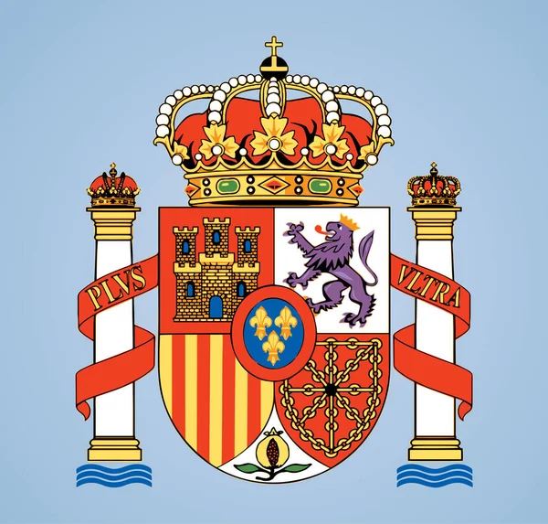 Gros Plan Jaune Rouge Couleur Espana Madrid Ville Terre Héraldique — Image vectorielle