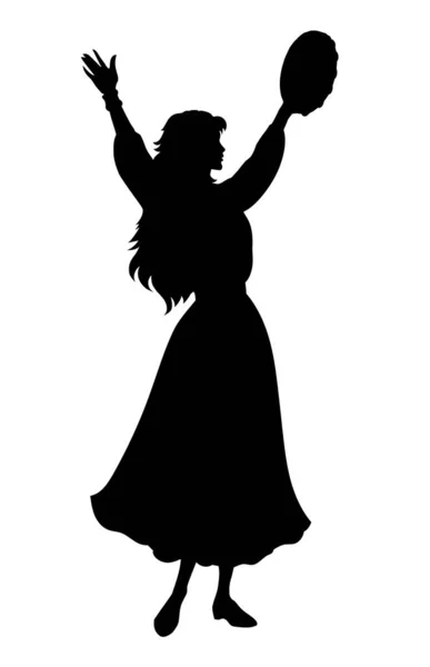 Молодая Девушка Племени Радости Мириам Стоять Руку Смешное Хобби Библический — стоковый вектор