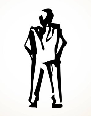 Vektör çizimi. Ayakta duran işadamı işareti