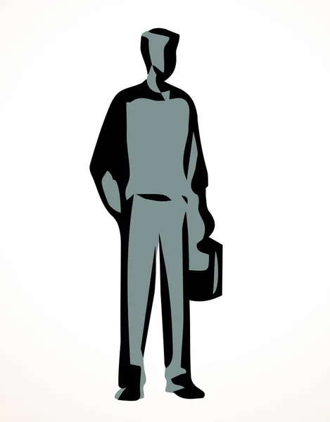 Adult Sibuk Anggota Pengacara Setelan Pria Avatar Tubuh Pose Logo - Stok Vektor